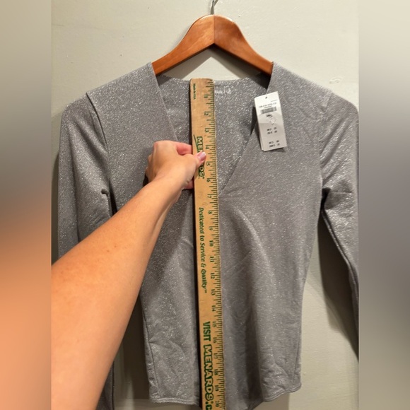 Abercrombie & Fitch Gray Bodysuit metallic sparkly bold party event feminine - Picture 6 of 16